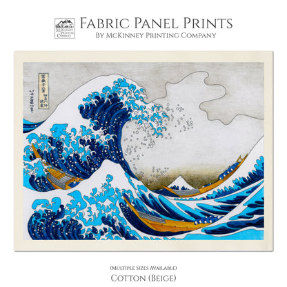 The Great Wave Off Kanagawa - Fabric Panel Print, Small | Large Quilt Block, Japanese Wall Art, Japan, Sewing - Cotton